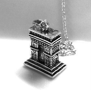 Miniature Arc de Triomphe Charm Necklace